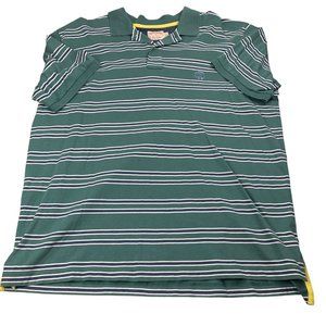 Brooks Brothers '1818' Men's Green/White Striped Rugby Polo Size XL